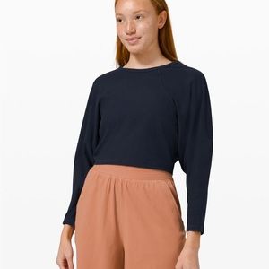 Lululemon LA Crop Long Sleeve Navy Size 2 NWT